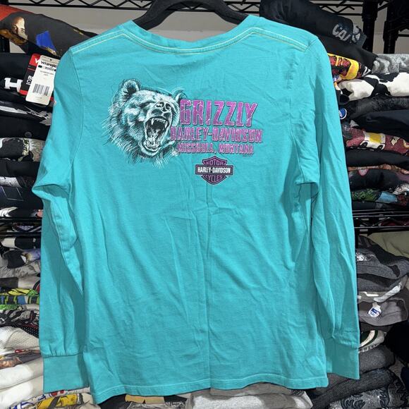 Y2K 2014 Harley Davidson Women’s Real Montana Longsleeve Shirt Size Large - Picture 5 of 6